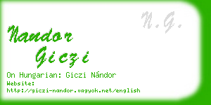 nandor giczi business card
