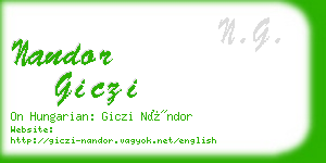 nandor giczi business card